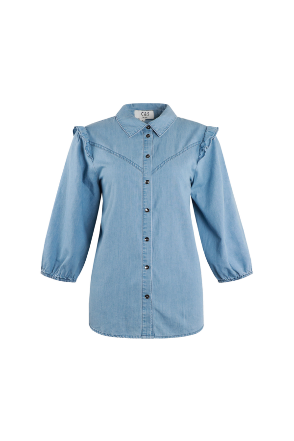 C&S blouse Venice Denimblauw